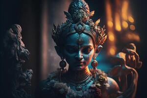hindou déesse statue laxmi sarswati durga kali génératif ai photo