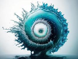radial spirale l'eau éclaboussure Contexte établi avec génératif ai La technologie photo