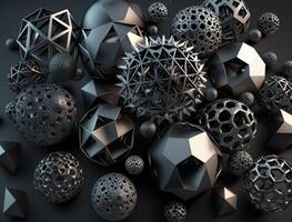 moderne La technologie géométrique Contexte avec sphères établi avec génératif ai La technologie photo