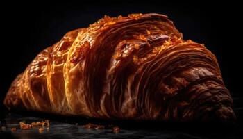 fermer photo de croissant. génératif ai