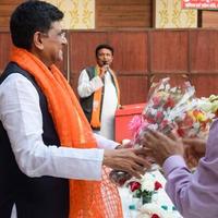 Nouveau Delhi, Inde - Mars 27 2023 - piyush fidèle cabinet ministre et coeur membre de bharatiya janata fête - bjp pendant une se rallier dans soutien de bjp candidat devant de mcd local corps élections 2022 photo