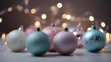 scandinave style pastel babioles avec Noël lumières photo