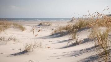 sec herbe et le sable Contexte. illustration ai génératif photo