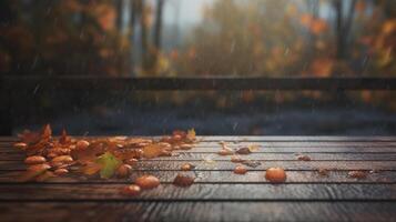 l'automne pluvieux Contexte. illustration ai génératif photo