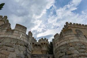 détail de le créneaux de le tours de une médiéval Château photo