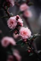 rose fleurs sur arbre. illustration ai génératif photo