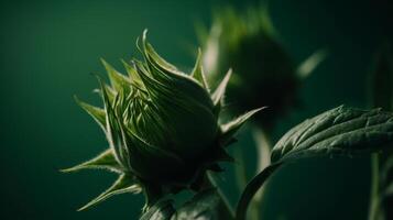 tournesol bourgeon. illustration ai génératif photo