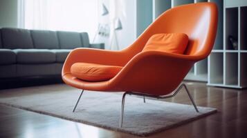 Orange moderne chaise. illustration ai génératif photo