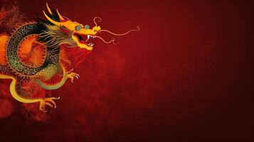 chinois Nouveau année Contexte avec dragon. illustration ai génératif photo