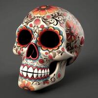 sucre crâne dans une traditionnel style pour dia de los muertos illustration ai génératif photo