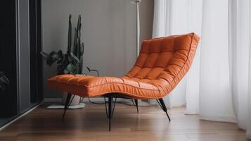 Orange moderne chaise. illustration ai génératif photo