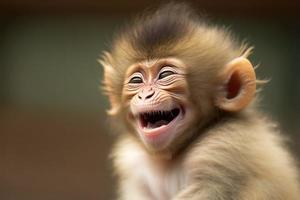 enfant singe sourire photo