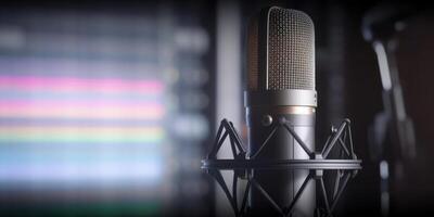 studio Podcast microphone avec l'audio Logiciel Contexte photo