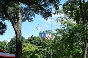 drapeaux dans une parc photo