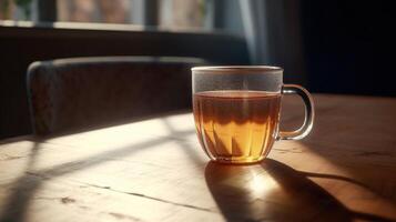 tasse de thé sur le table ai généré photo