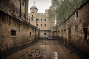 médiéval Londres sale Regardez établi avec génératif ai technologie. photo