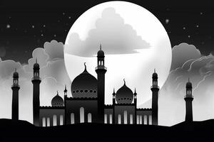 content eid mubarak vœux Ramadan mubarak dans arabe et ourdou eid images pour musulman ai généré photo