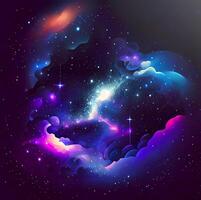 abstrait espace galaxie nébuleuse - ai généré photo