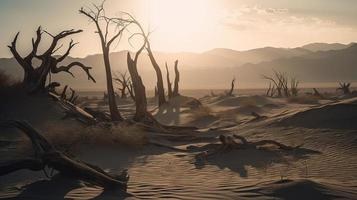mort des arbres dans le namib désert, namibie, Afrique photo