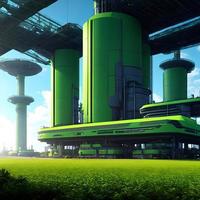 futur éco vert plante usine cultiver, génératif art par ai photo