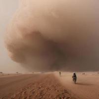 poussière le sable orage sur désert, génératif art par ai photo