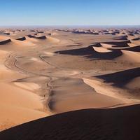 chaud le sable désert sur jour, génératif art par ai photo