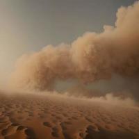poussière le sable orage sur désert, génératif art par ai photo