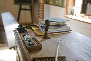 historique intérieurs de un vieux village école dans Pologne photo