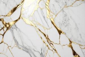 luxe marbre texture Contexte blanc or. Naturel pierre Matériel modèle. génératif ai photo