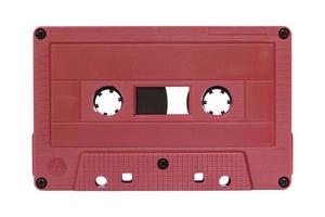 rouge cassette ruban isolé sur blanc avec coupure chemin photo