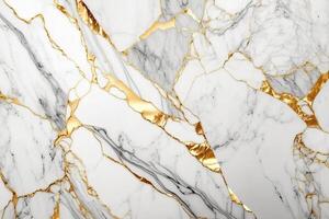 luxe marbre texture Contexte blanc or. Naturel pierre Matériel modèle génératif ai photo