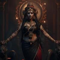 kali mata déesse de austérité portrait génératif ai photo