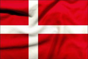 Danemark drapeau sur le texturé chiffon, contemporain prendre sur le rouge et blanc drapeau de Danemark photo