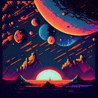 pixel art espace Contexte - ai généré photo