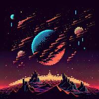 pixel art espace Contexte - ai généré photo