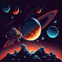 pixel art espace Contexte - ai généré photo