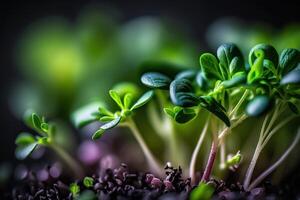 brut en bonne santé nourriture germer microgreens génératif ai photo