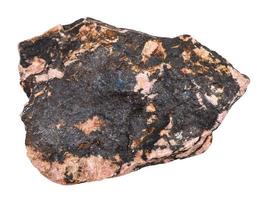 brut rhodonite pierre isolé sur blanc photo