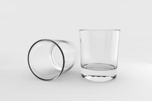 vide et nettoyer whisky verre isolé sur blanc Contexte. 3d rendre photo