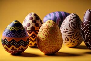 décoratif coloré Pâques des œufs ai génératif images pour Pâques journée photo