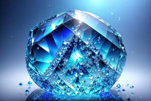 magnifique bleu clair cristal ai généré photo