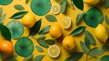 Naturel Contexte avec citron. illustration ai génératif photo