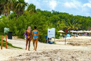 playa del Carmen quintana roo Mexique 2022 tropical mexicain plage clair turquoise l'eau playa del Carmen Mexique. photo