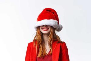 jolie femme Noël costume mode charme mise en phase photo