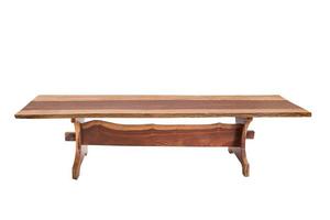 en bois moderne table sur blanc Contexte. photo