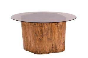 en bois moderne table sur blanc Contexte. photo