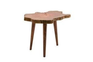 en bois moderne table sur blanc Contexte. photo