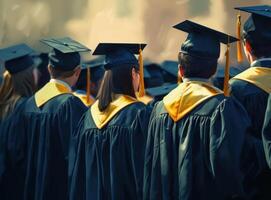 diplômé étudiants. illustration ai génératif photo