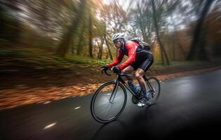 homme sur vélo. illustration ai génératif photo