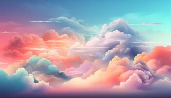 doux coloré des nuages Contexte avec génératif ai photo